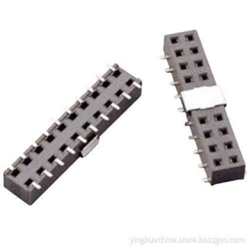 Female header, 2.54mm pitch SMT dual row, height of 3.56mm tin/gold flash/selective gold 2818